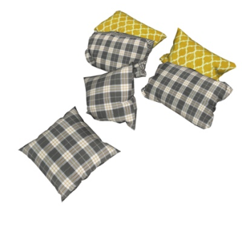 现代布艺枕头su模型