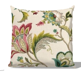 现代绣花抱枕su模型