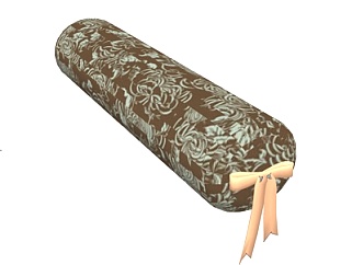 中式圆柱护颈枕头su模型