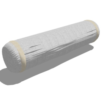 新中式圆柱护颈枕头su模型