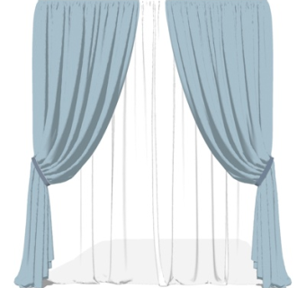 现代布艺窗帘su模型