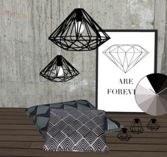 北欧布艺抱枕su模型