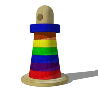 现代圆锥摆件su模型