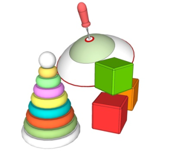 现代圆锥摆件su模型