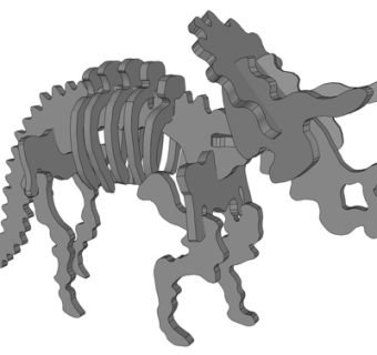 现代积木摆件su模型