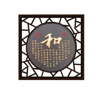 新中式屏风隔断su模型