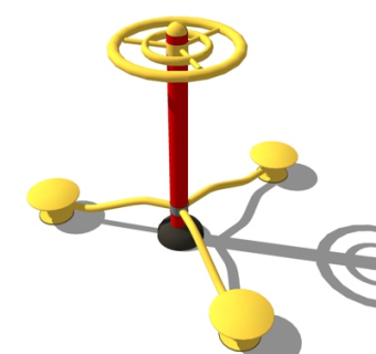 现代户外健身器材su模型