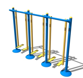 现代户外健身器材su模型
