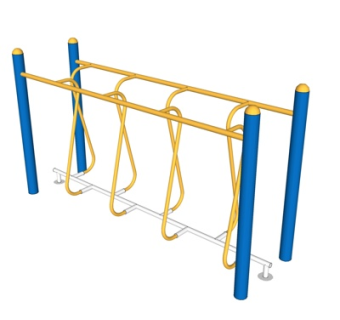 现代户外健身器材su模型