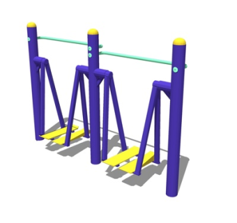 现代户外健身器材su模型