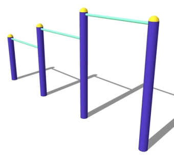 现代户外健身器材su模型