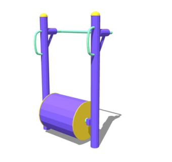 现代户外健身器材su模型