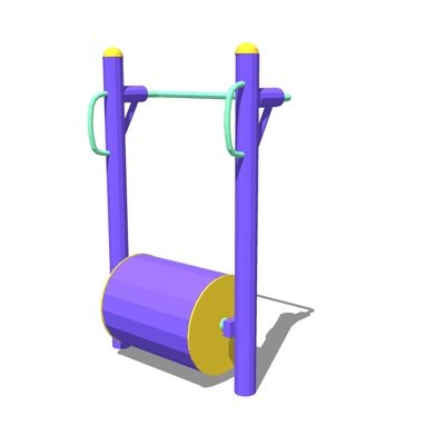 现代户外健身器材su模型