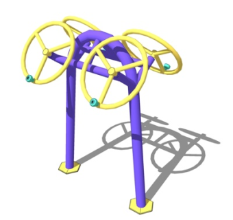 现代户外健身器材su模型