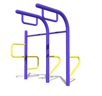 现代户外健身器材su模型