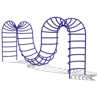 现代户外健身器材su模型