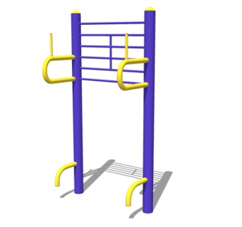 现代户外健身器材su模型