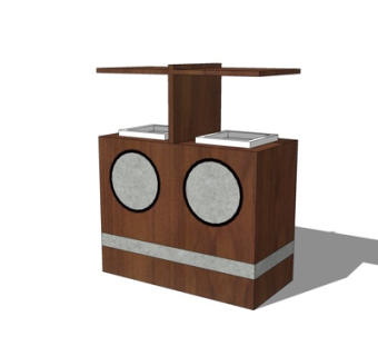 新中式户外垃圾桶su模型