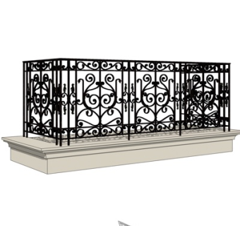 欧式铁艺护栏su模型