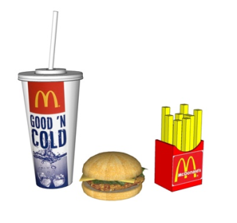现代麦当劳食物su模型