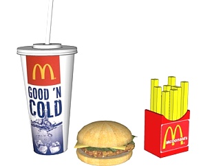 现代麦当劳食物su模型