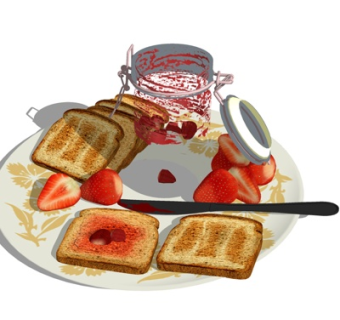 现代吐司面包su模型