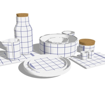 现代餐具su模型