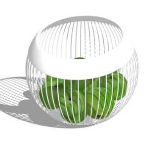 现代金属果盘su模型