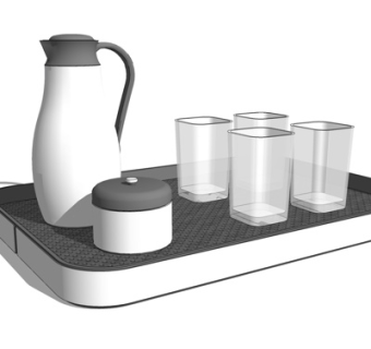 现代水壶水杯su模型