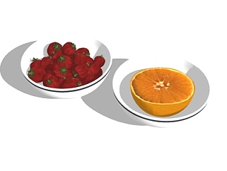 现代草莓橙子su模型