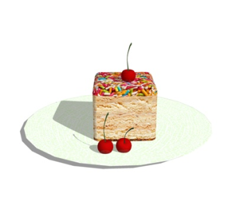 现代蛋糕su模型