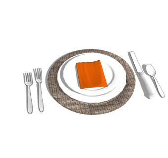 现代餐盘餐具su模型