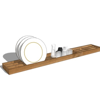现代碗碟餐具su模型