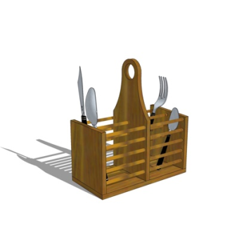 现代餐具放置篮su模型