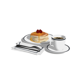 现代咖啡面包su模型