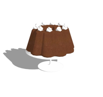 现代奶油蛋糕su模型