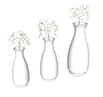 现代花瓶花卉su模型