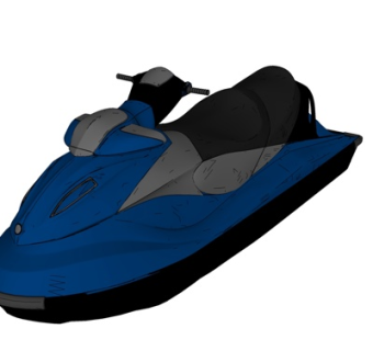 现代摩托艇su模型