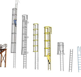 现代维修楼梯su模型