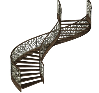 现代旋转楼梯su模型