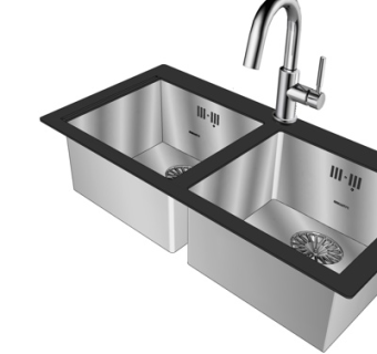 现代金属水槽洗碗槽su模型