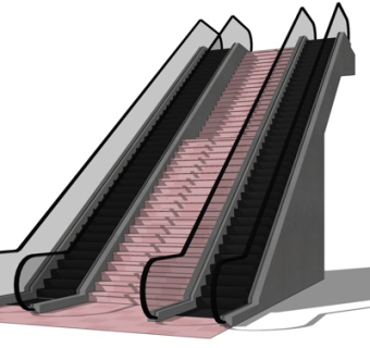 现代楼梯电梯su模型