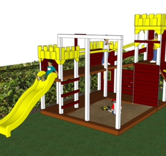 现代儿童滑梯su模型