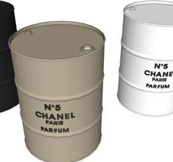 工业风金属油桶su模型