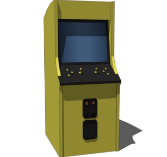 现代台式游戏机su模型