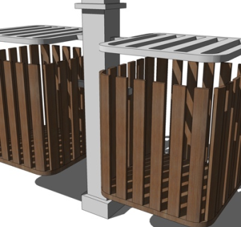 现代垃圾桶su模型