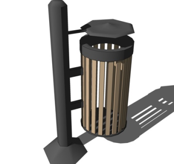 现代垃圾桶su模型