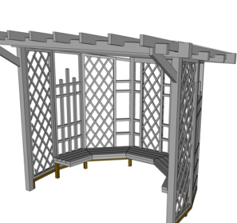 现代凉亭su模型