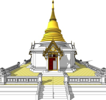 东南亚房屋建筑外观su模型