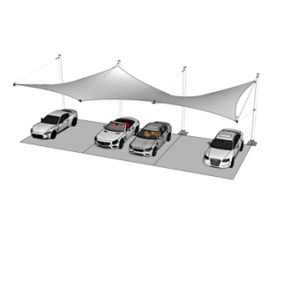 现代汽车遮雨棚su模型